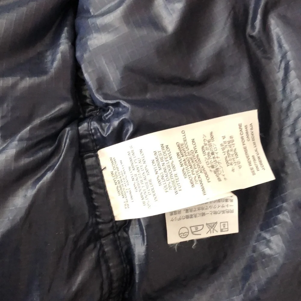 J. Crew Navy Dawn & Feather Filled Puffer Vest Medium